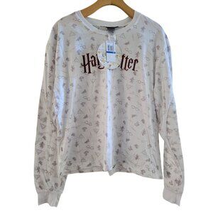 Harry Potter Womens Graphic Tee top size New Long Sleeves size Large Pajama